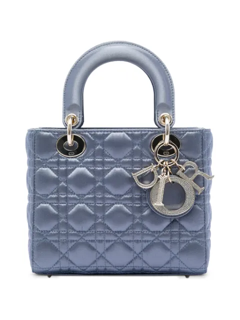 Christian Dior Pre-Owned 2019 Small Satin Cannage Swarovski Lady Dior satchel Blue Z22TG6ZWB692157L