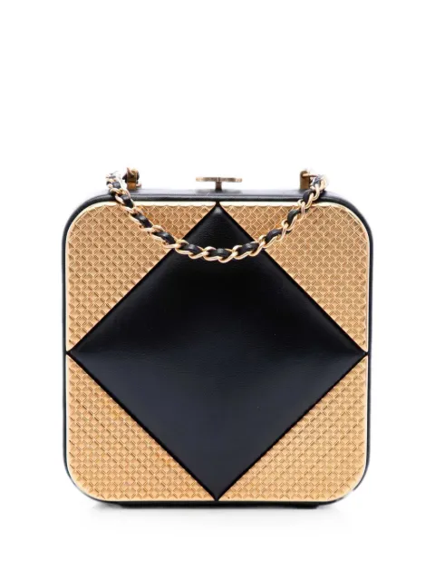 CHANEL Pre-Owned 2021-2026 CC Lambskin and Metal Square Clutch with Chain crossbody bag Black RL209YD6J8WX5MJB