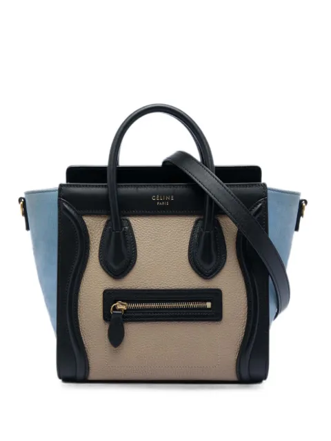 Celine Pre-Owned 2017 Nano Tricolor Leather Luggage Tote satchel Neutrals MO8ZXAC3CLMLAN6T