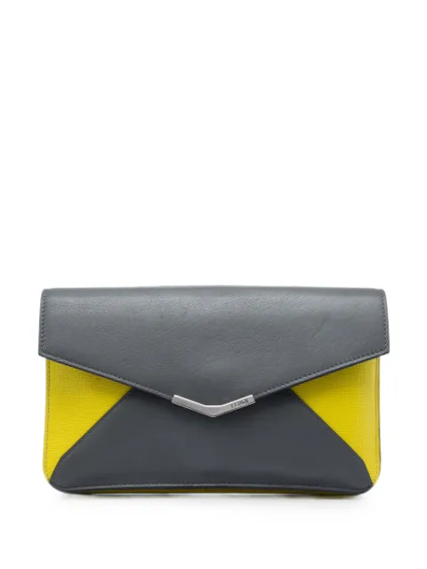 Fendi Pre-Owned 2010-2026 Bicolor Leather 2Jours Envelope clutch bag Grey D6D78Q8TL0OW8W2X