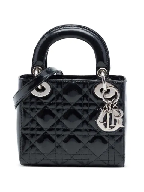 Christian Dior Pre-Owned 2010 Mini Patent Cannage Lady Dior satchel Black 2FM4LN269C0QLZ34