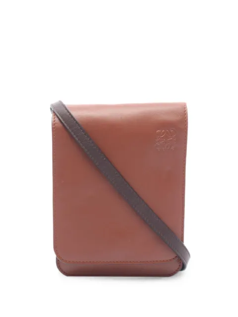 Loewe Pre-Owned 2010-2026 Bicolor Leather Anagram Gusset Flat crossbody bag Brown 2PAY7H8HBMDN6183