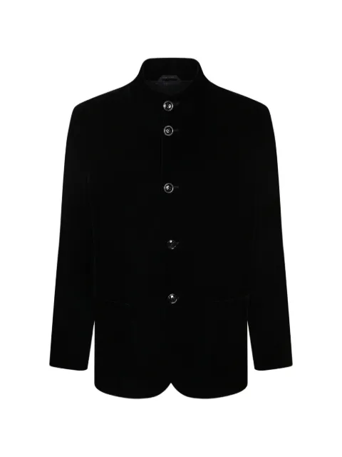 Giorgio Armani mandarin-collar velvet blazer Black GM004677TE10046