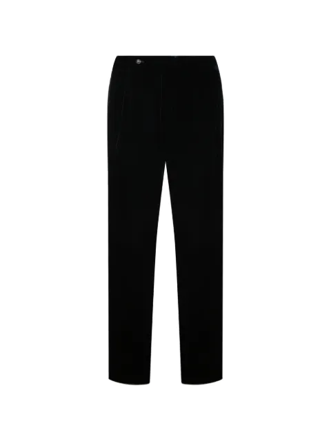 Giorgio Armani pleated velvet tailored trousers Black GM000558TE10046