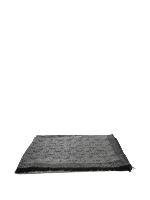 Emporio Armani jacquard frayed scarf Grey EW005474AF28958