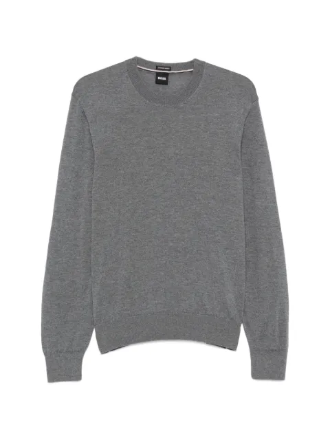 BOSS crew-neck long-sleeve sweater Grey 50565469