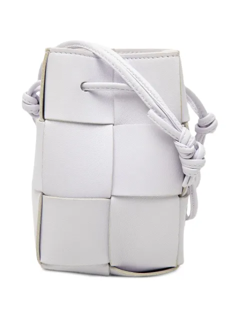 Bottega Veneta Pre-Owned 2012-2026 Mini Nappa Maxi Intrecciato Cassette bucket bag White QYBMUQF5BXDCDAPU