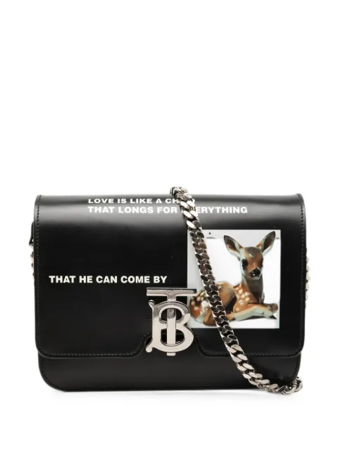 Burberry Pre-Owned 2018-2026 Small Smooth Calfskin Bambi TB crossbody bag Black 5GPULAB474L9KJES