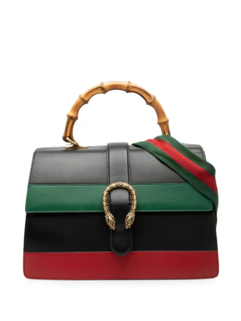 Gucci Pre-Owned 2000-2015 Large Calfskin Bamboo Dionysus Web satchel Black 5346TCMWLS31BMAV