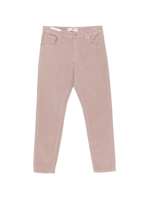 PT Torino corduroy logo-patch trousers Pink C5TP05B0TT33T0