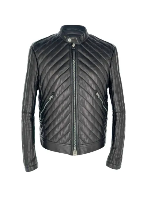 Tom Ford Pre-Owned quilted biker jacket Black RFCPUGBCL768612M