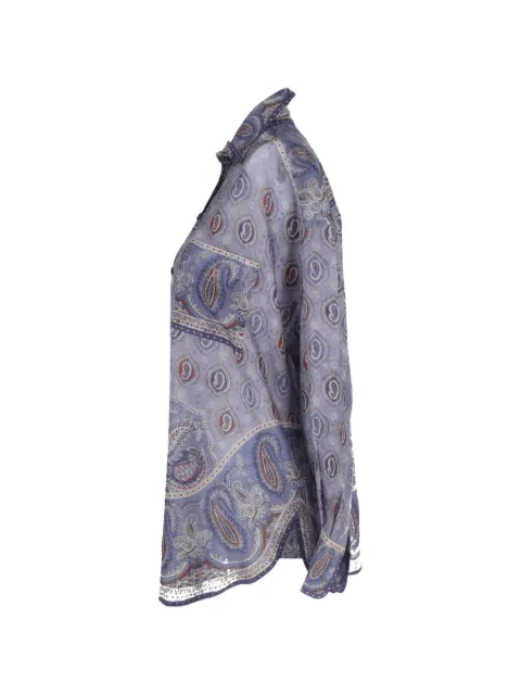 ZIMMERMANN Vitali paisley-print shirt Blue RFCPUGBCL758952W