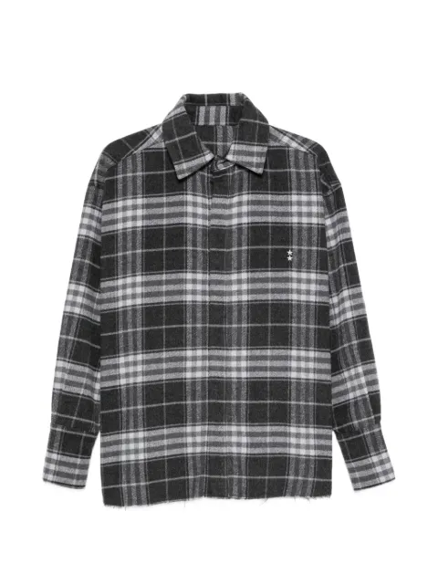 ICON DENIM check-pattern raw-cut shirt Grey JAZZY