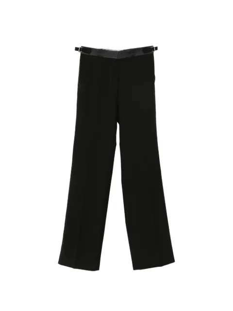 Wales Bonner satin-trim buckled-waist trousers Black WA26TR02WO01