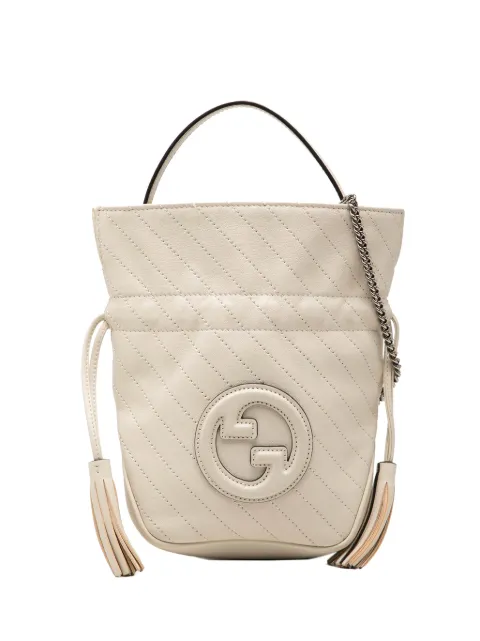 Gucci Pre-Owned 2016-2026 Mini Diagonal Stitched Calfskin Blondie Bucket Bag satchel White PP6GOVSK5YW8JFWQ