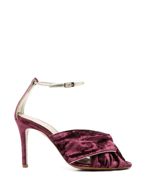 Forte Forte crossover velvet sandals Purple 15222MYSHOES