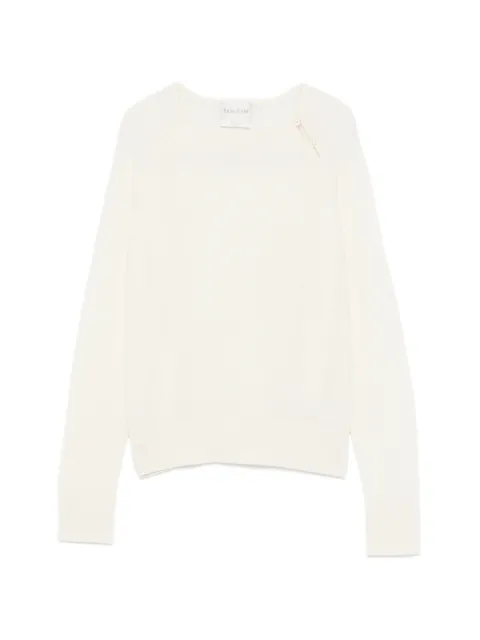 Forte Forte button-detail raglan-sleeve sweater Neutrals 15139MYKNIT