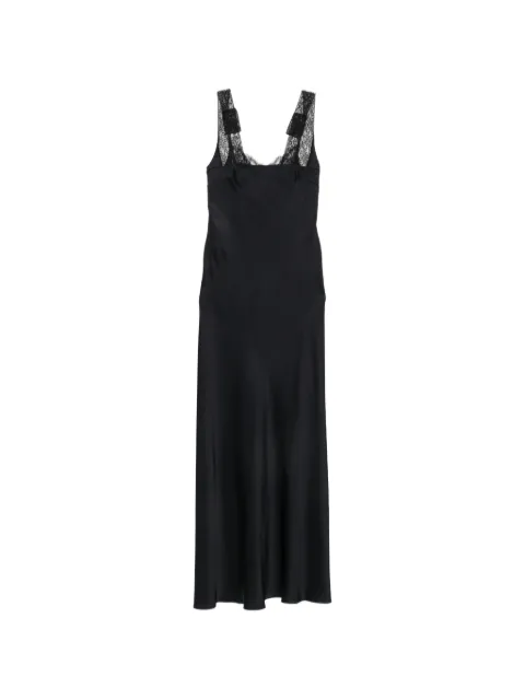 Forte Forte lace-trim satin-finish maxi dress Black 15070MYDRESS
