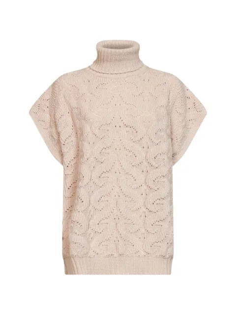 ETRO paisley-stitch openwork sweater Neutrals WRKE0410AU12A