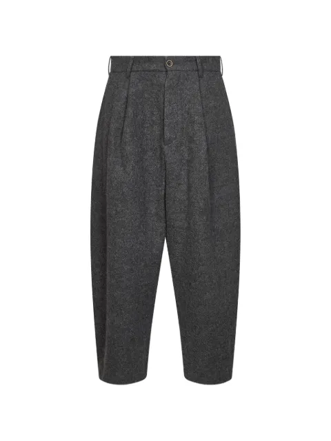 Uma Wang belt-loop pleated trousers Grey UM3521