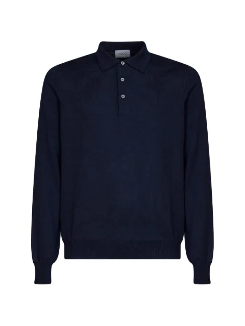 D4.0 long-sleeve knitted polo shirt Blue 5511214290598