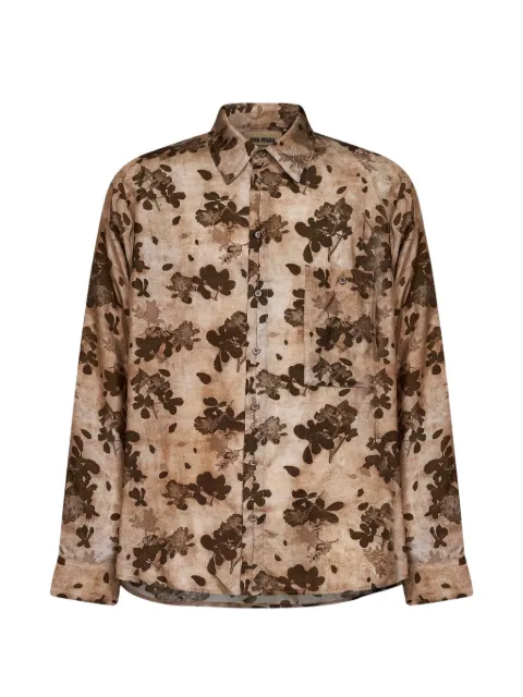 Uma Wang floral-print chest-pocket shirt Brown UM1501