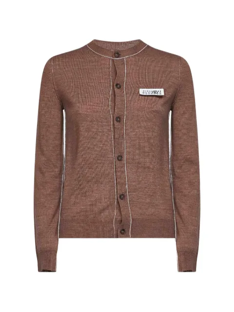 MM6 Maison Margiela button-front cardigan Brown S52HP0044M13037