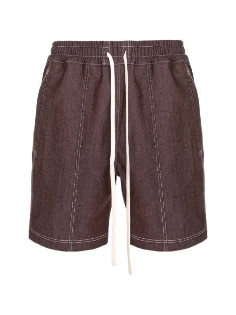 HAMZA contrast-stitch denim shorts Brown SIXDENIMSHORTPANTS