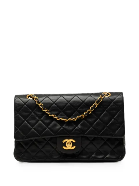 CHANEL Pre-Owned 1989-1991 Medium Classic Lambskin Double Flap shoulder bag Black 6L8TLWD13U33HZIX