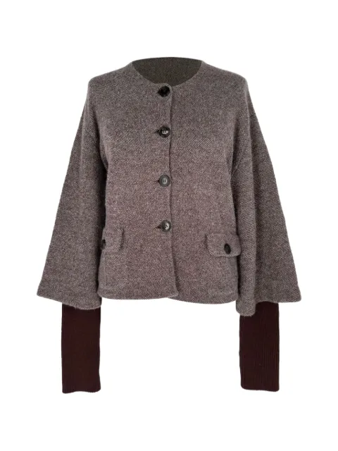 Christian Dior Pre-Owned layered-sleeve button-front jacket Brown RFCPUGBCL774274W