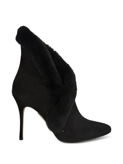 Manolo Blahnik 2020s Nestanu shearling-trim ankle boots Black RFCPUGBSH766799W