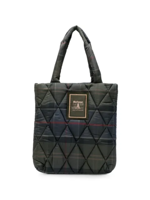 Barbour Arlene Tartan quilted tote bag Green LBA0554