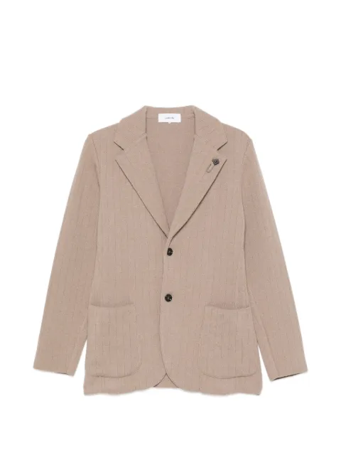 Lardini ribbed-knit single-breasted blazer Neutrals CNCLJM56AC67009