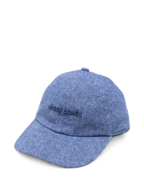 Jacob Cohën herringbone-pattern logo-embroidered baseball cap Blue JUMA0070001T038BRW