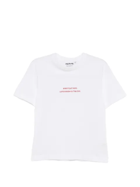 GEORGE. slogan-print T-shirt White ESCAPEG1TSHVY031
