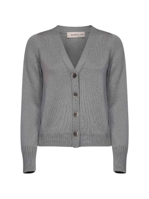 Blanca Vita button-up V-neck cardigan Grey 13206
