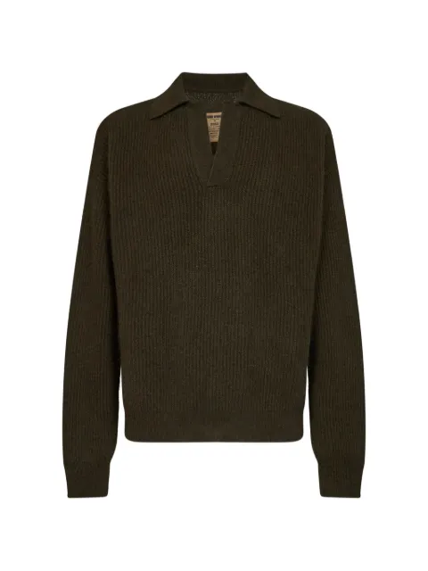 Uma Wang ribbed-knit long-sleeve sweater Green UK7565