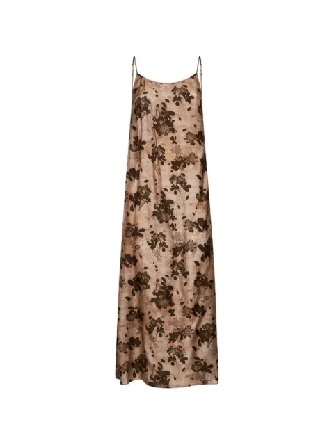 Uma Wang Anaya floral-print midi dress Brown UP5011