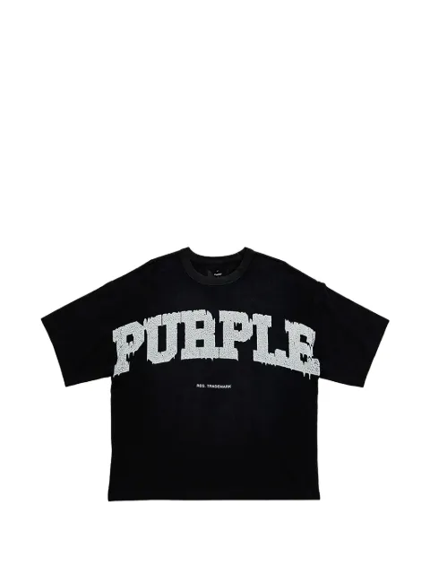 Purple Brand logo-print jersey T-shirt Black M1057HTBK126