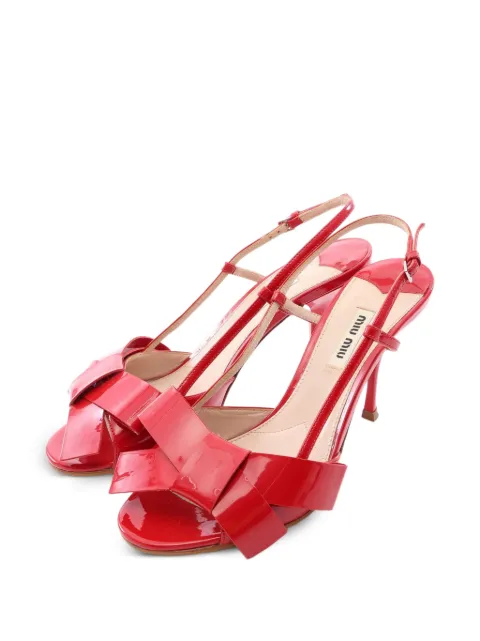 Miu Miu Pre-Owned 2010s patent leather heeled sandals Red 1094180
