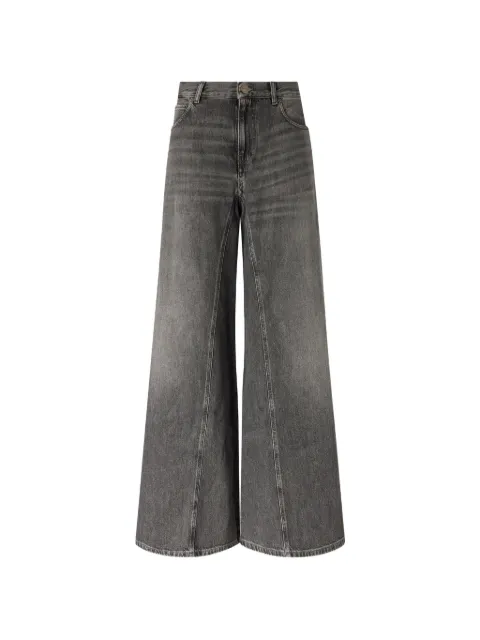 PINKO flared jeans with super wide leg in black denim Grey 106228A3UZ