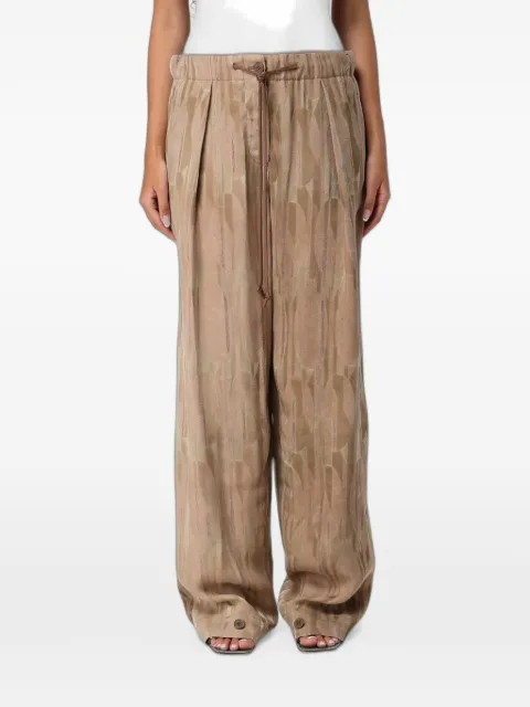 Emporio Armani oval-patterned jacquard trousers Brown EW005536TE21511