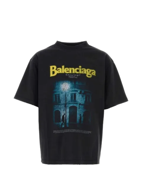 Balenciaga The Address medium-fit T-shirt in washed black Black 764235TUVO6