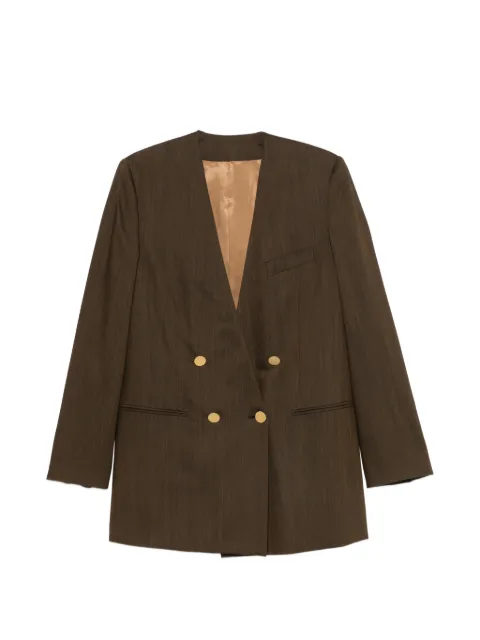 Alberta Ferretti chest-pocket double-breasted blazer Brown A05086639