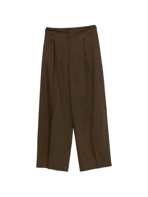 Alberta Ferretti pleated wide-leg trousers Brown A03036639