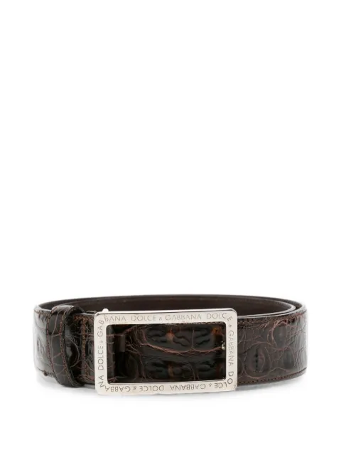 Dolce & Gabbana Pre-Owned 2000s logo-engraved belt Brown DG180CMP
