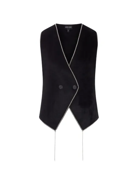 Giorgio Armani chain-trim double-breasted waistcoat Black GW004189AF29357