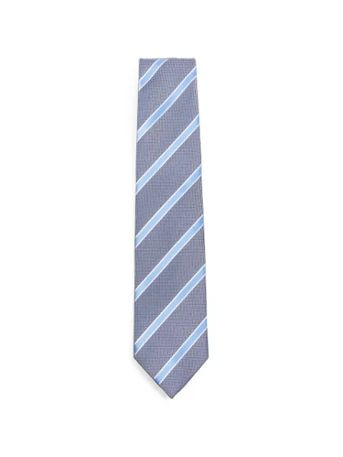SAPIO striped textured-finish tie Blue N00002