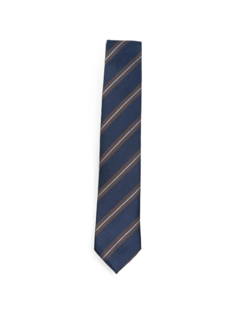 SAPIO diagonal-stripe tie Blue N00002