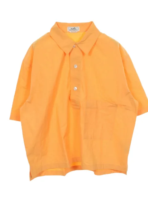 Hermès Pre-Owned 2010s front-pocket short-sleeved polo shirt Orange 1092431